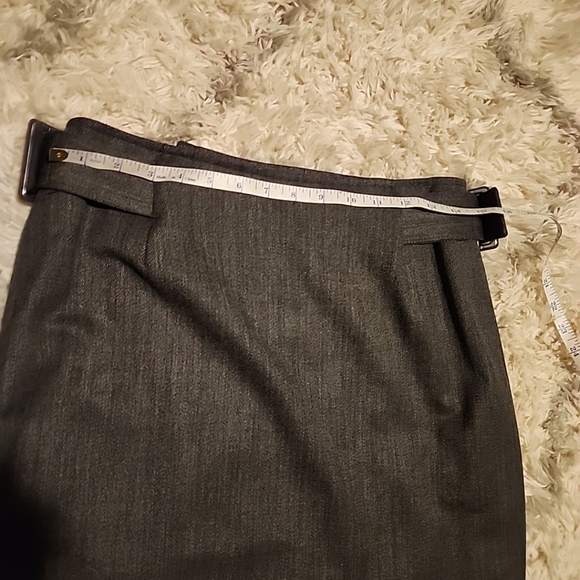 Zanella Italian Platinum Stretch wool lined handcrafted wrap skirt Sz 8T -NWT - Picture 6 of 12